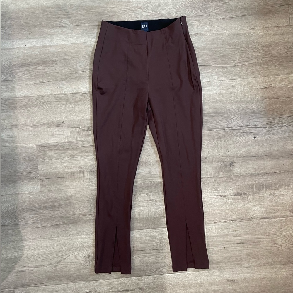 Women’s Gap Split Flare Maroon Pants Size 8